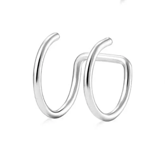 1 Silver or 1 Gold Pierce Free Cuff Earrings-2 Bar Style - Picture 2 of 4